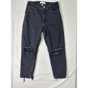 Abercrombie and Fitch Curve Love High Rise Mom Jeans Black Size 4 27